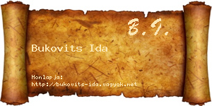 Bukovits Ida névjegykártya