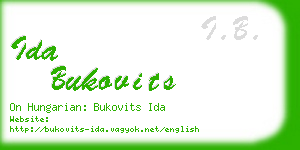 ida bukovits business card